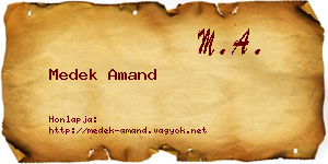 Medek Amand névjegykártya